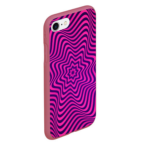 Чехол iPhone 7/8 матовый Абстрактный фиолетовый узор / 3D-Малиновый – фото 2