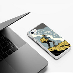 Чехол iPhone 7/8 матовый Дурак на горе ловит молнию, цвет: 3D-белый — фото 2