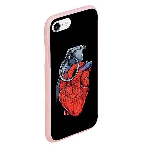 Чехол iPhone 7/8 матовый Сердце гараната / 3D-Светло-розовый – фото 2