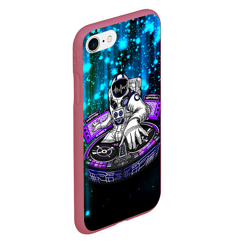 Чехол iPhone 7/8 матовый Space DJ - neon starfall / 3D-Малиновый – фото 2