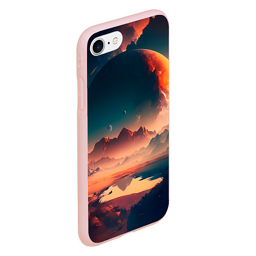 Чехол iPhone 7/8 матовый Неизвестная планета / 3D-Светло-розовый – фото 2