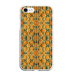 Чехол iPhone 7/8 матовый Растительный оранжевый паттерн, цвет: 3D-белый