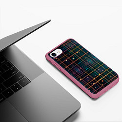 Чехол iPhone 7/8 матовый Лучи и огоньки, цвет: 3D-малиновый — фото 2