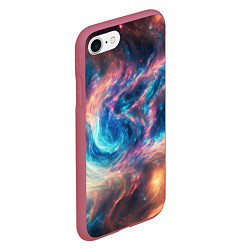 Чехол iPhone 7/8 матовый Космические узоры необычные, цвет: 3D-малиновый — фото 2