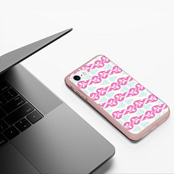 Чехол iPhone 7/8 матовый Violet fire, цвет: 3D-светло-розовый — фото 2