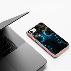 Чехол iPhone 7/8 матовый Туловище киборга, цвет: 3D-светло-розовый — фото 2