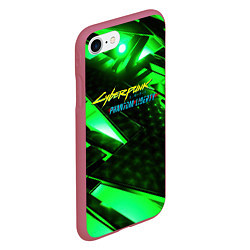 Чехол iPhone 7/8 матовый Cyberpunk 2077 phantom liberty neon green, цвет: 3D-малиновый — фото 2