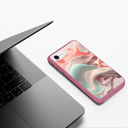 Чехол iPhone 7/8 матовый Нюдовый всплеск, цвет: 3D-малиновый — фото 2