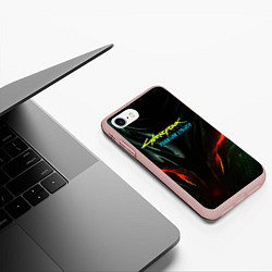 Чехол iPhone 7/8 матовый Призрачная свобода зеленое свечение, цвет: 3D-светло-розовый — фото 2