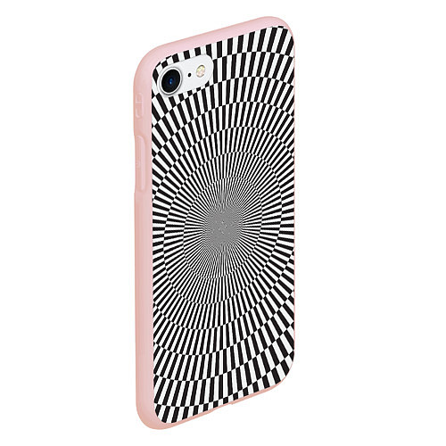 Чехол iPhone 7/8 матовый Психоделические линии / 3D-Светло-розовый – фото 2