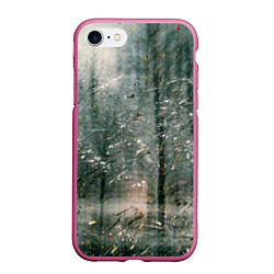 Чехол iPhone 7/8 матовый Тени деревьев и краски, цвет: 3D-малиновый