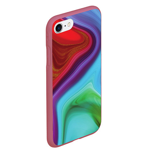 Чехол iPhone 7/8 матовый Magic waves / 3D-Малиновый – фото 2