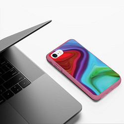 Чехол iPhone 7/8 матовый Magic waves, цвет: 3D-малиновый — фото 2