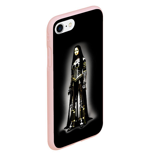 Чехол iPhone 7/8 матовый Мона Лиза - готика - нейросеть / 3D-Светло-розовый – фото 2