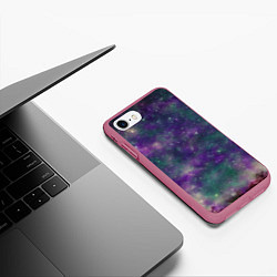 Чехол iPhone 7/8 матовый Космос День и ночь, цвет: 3D-малиновый — фото 2