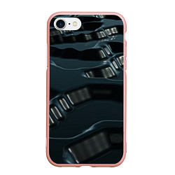 Чехол iPhone 7/8 матовый Жидкий металл, цвет: 3D-светло-розовый