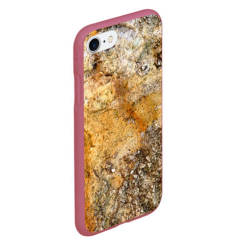 Чехол iPhone 7/8 матовый Скалистая поверхность / 3D-Малиновый – фото 2