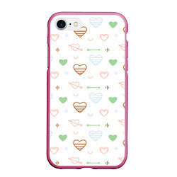 Чехол iPhone 7/8 матовый Cute hearts