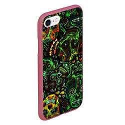 Чехол iPhone 7/8 матовый Мексиканские призраки, цвет: 3D-малиновый — фото 2
