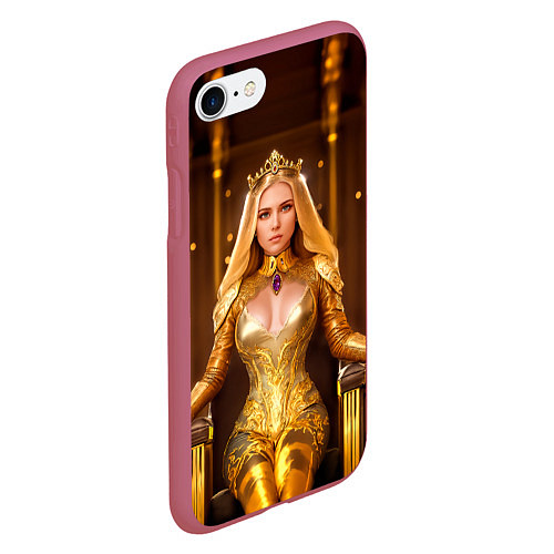 Чехол iPhone 7/8 матовый Девушка королева на троне / 3D-Малиновый – фото 2
