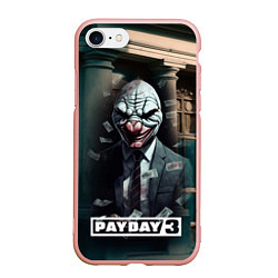 Чехол iPhone 7/8 матовый Payday 3 mask, цвет: 3D-светло-розовый