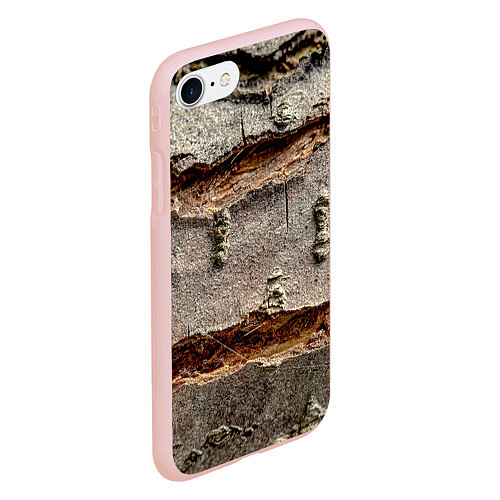 Чехол iPhone 7/8 матовый Деревянный разлом / 3D-Светло-розовый – фото 2