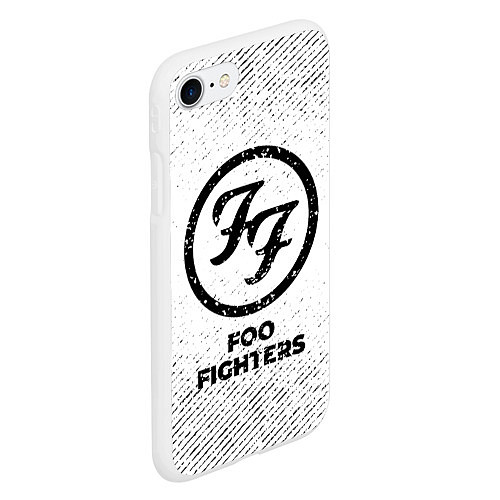 Чехол iPhone 7/8 матовый Foo Fighters с потертостями на светлом фоне / 3D-Белый – фото 2