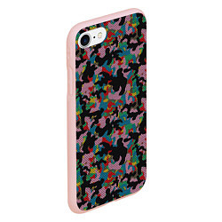 Чехол iPhone 7/8 матовый Модный разноцветный камуфляж, цвет: 3D-светло-розовый — фото 2