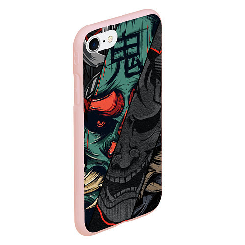 Чехол iPhone 7/8 матовый Демон самурай - Они / 3D-Светло-розовый – фото 2
