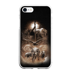 Чехол iPhone 7/8 матовый Чернобог славянский бог, цвет: 3D-белый