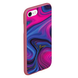 Чехол iPhone 7/8 матовый Pink blue style, цвет: 3D-малиновый — фото 2