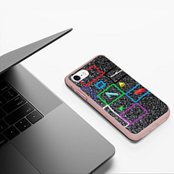 Чехол iPhone 7/8 матовый Цифровой шум, цвет: 3D-светло-розовый — фото 2