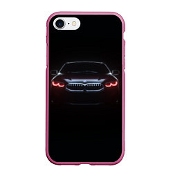 Чехол iPhone 7/8 матовый BMW - red eyes, цвет: 3D-малиновый