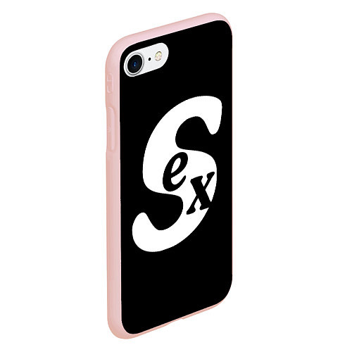 Чехол iPhone 7/8 матовый SEX надпись / 3D-Светло-розовый – фото 2