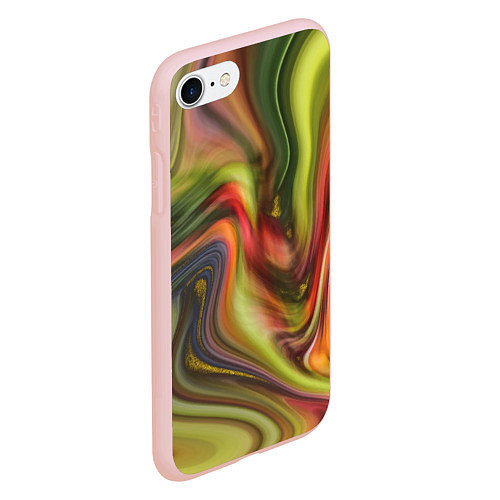 Чехол iPhone 7/8 матовый Abstraction waves / 3D-Светло-розовый – фото 2