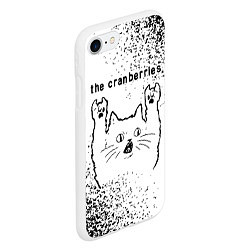 Чехол iPhone 7/8 матовый The Cranberries рок кот на светлом фоне, цвет: 3D-белый — фото 2