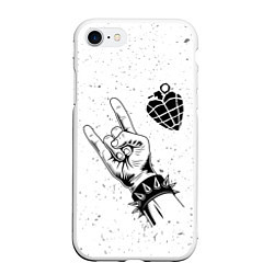 Чехол iPhone 7/8 матовый Green Day и рок символ, цвет: 3D-белый
