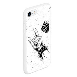 Чехол iPhone 7/8 матовый Green Day и рок символ, цвет: 3D-белый — фото 2