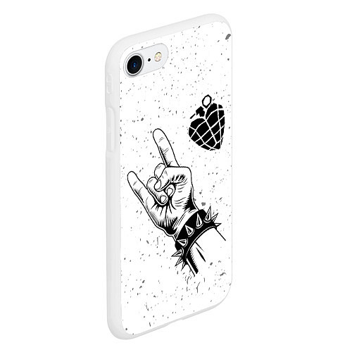 Чехол iPhone 7/8 матовый Green Day и рок символ / 3D-Белый – фото 2