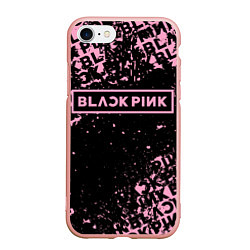 Чехол iPhone 7/8 матовый Блэкпинк - потертости, цвет: 3D-светло-розовый