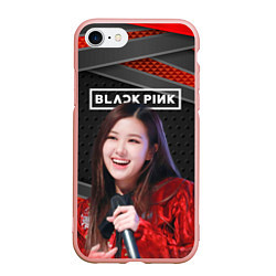 Чехол iPhone 7/8 матовый Rose Blackpink black red