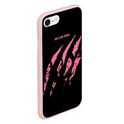 Чехол iPhone 7/8 матовый Blackpink Tearing with claws, цвет: 3D-светло-розовый — фото 2