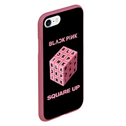 Чехол iPhone 7/8 матовый Blackpink Square up, цвет: 3D-малиновый — фото 2