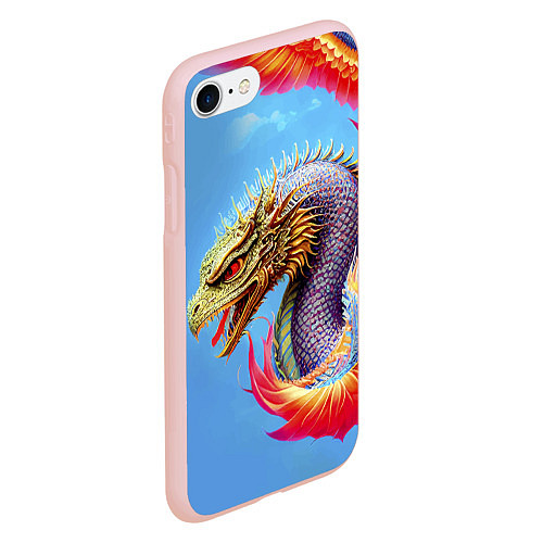 Чехол iPhone 7/8 матовый Dragon - irezumi - tattoo - Japan / 3D-Светло-розовый – фото 2