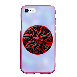 Чехол iPhone 7/8 матовый Щитовидная мандала, цвет: 3D-малиновый
