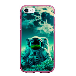 Чехол iPhone 7/8 матовый Астронавт на зеленой планете