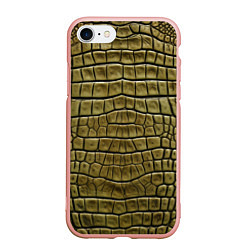 Чехол iPhone 7/8 матовый Текстура кожи крокодила, цвет: 3D-светло-розовый
