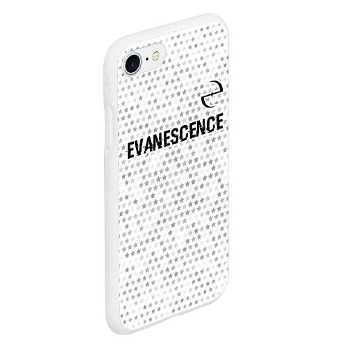 Чехол iPhone 7/8 матовый Evanescence glitch на светлом фоне: символ сверху / 3D-Белый – фото 2