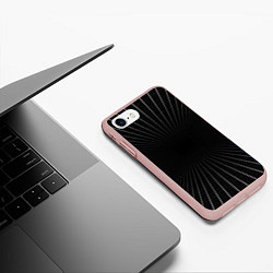 Чехол iPhone 7/8 матовый Сетка пространства чёрный фон, цвет: 3D-светло-розовый — фото 2