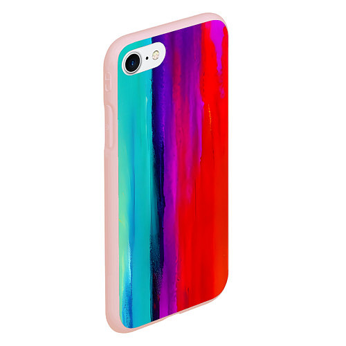 Чехол iPhone 7/8 матовый Цвета радуги / 3D-Светло-розовый – фото 2